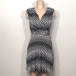 New. Polka dot ruched fit and flair dress. New.